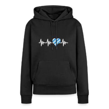 Bavière Heartbeat - Sweat à capuche Premium bio Femme - noir - Devant - Julia (174cm)