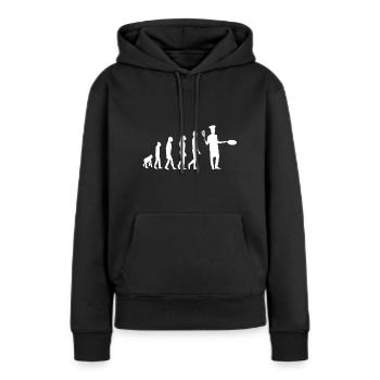 Koch Kochen Traumberuf Evolution - Frauen Premium Bio Hoodie - Schwarz - Vorne - Julia (174cm)