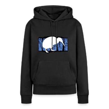 kiwi - Frauen Premium Bio Hoodie - Schwarz - Vorne - Julia (174cm)