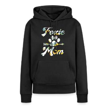 Drahthaar Foxterrier Foxie Mama Blumen - Frauen Premium Bio Hoodie - Schwarz - Vorne - Julia (174cm)
