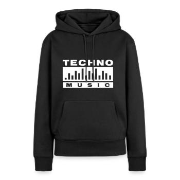 Techno Music - Frauen Premium Bio Hoodie - Schwarz - Vorne - Julia (174cm)