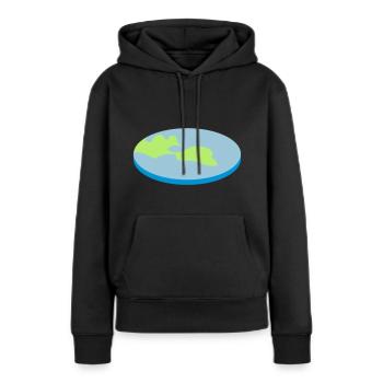 FLATEARTH - Frauen Premium Bio Hoodie - Schwarz - Vorne - Julia (174cm)
