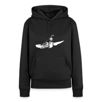 kayak kayak canoë - Sweat à capuche Premium bio Femme - noir - Devant - Julia (174cm)