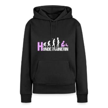 Hundetrainerin Evolution Pink Geschenk - Frauen Premium Bio Hoodie - Schwarz - Vorne - Julia (174cm)