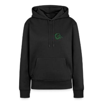 Rennpferd - Tier - Pferd - Logo - Frauen Premium Bio Hoodie - Schwarz - Vorne - Julia (174cm)
