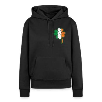 Trèfle Irlande Irlandais - Sweat à capuche Premium bio Femme - noir - Devant - Julia (174cm)