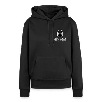 Weißes Kaninchen - Frauen Premium Bio Hoodie - Schwarz - Vorne - Julia (174cm)