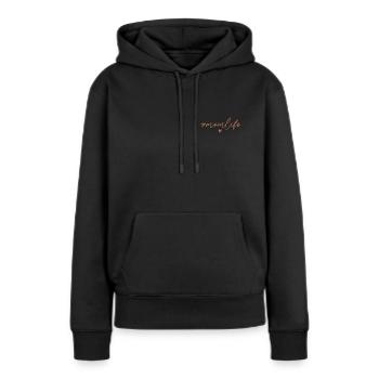 La vie de maman. Fête des mères. - Sweat à capuche Premium bio Femme - noir - Devant - Julia (174cm)