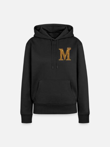 Barockes M Monogramm aus Gold - Frauen Premium Bio Hoodie - Schwarz