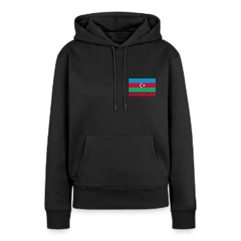 Azerbaïdjan - Sweat à capuche Premium bio Femme - noir - Devant - Julia (174cm)