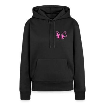 Hasenohren mit Herzchen - Frauen Premium Bio Hoodie - Schwarz - Vorne - Julia (174cm)