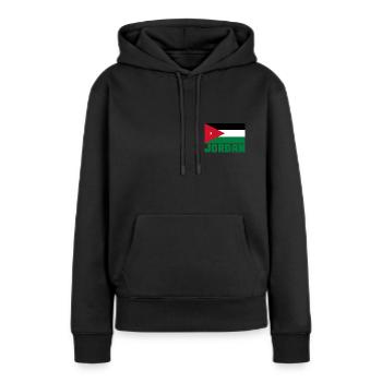 Jordanie - Sweat à capuche Premium bio Femme - noir - Devant - Julia (174cm)