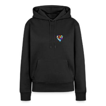 Cœur - Sweat à capuche Premium bio Femme - noir - Devant - Julia (174cm)