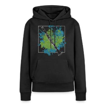 Klarinette Musik Instrument Orchester Sinfonie - Frauen Premium Bio Hoodie - Schwarz - Vorne - Julia (174cm)