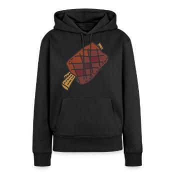 Jonction - Sweat à capuche Premium bio Femme - noir - Devant - Julia (174cm)