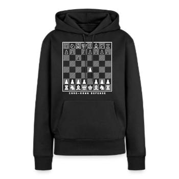 joueur d’échecs d’ouverture d’échecs de karo kann - Sweat à capuche Premium bio Femme - noir - Devant - Julia (174cm)
