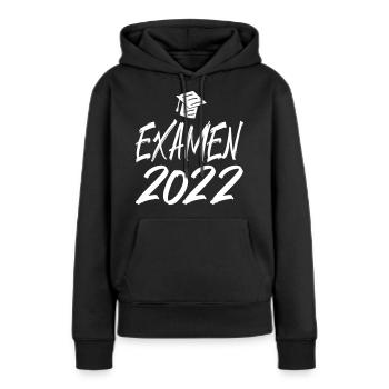 Abschluss Examen 2022 Hut Pinselschrift - Frauen Premium Bio Hoodie - Schwarz - Vorne - Julia (174cm)