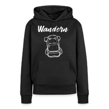 Wandern Backpack - Frauen Premium Bio Hoodie - Schwarz - Vorne - Julia (174cm)