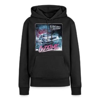 Retour Vers Le Futur Time Machine DeLorean - Sweat à capuche Premium bio Femme - noir - Devant - Julia (174cm)