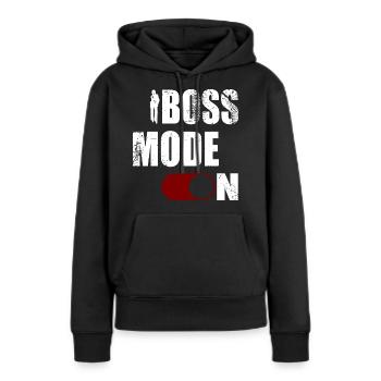 BOSS MODE ON_LADY - Frauen Premium Bio Hoodie - Schwarz - Vorne - Julia (174cm)