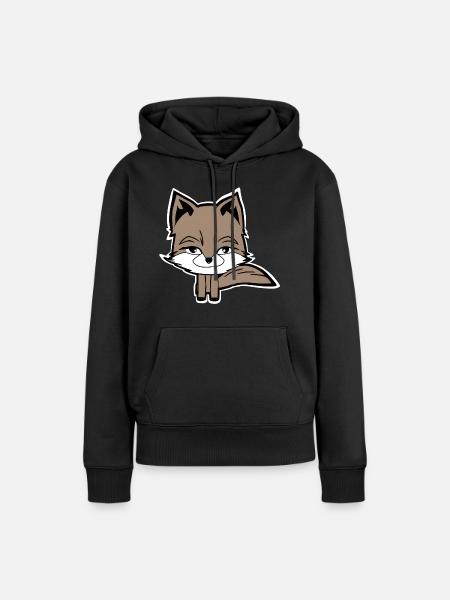 Fuchs - Frauen Premium Bio Hoodie - Schwarz