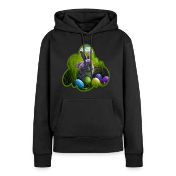 Zum Osterfest Lustiges Osterhasen - Frauen Premium Bio Hoodie - Schwarz - Vorne - Julia (174cm)