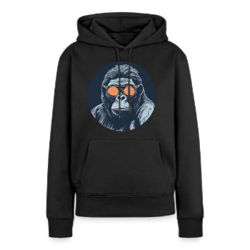 Gorilla with sunglasses, monkey, primate - Women’s Premium Organic Hoodie - black - Front - Julia (174cm)