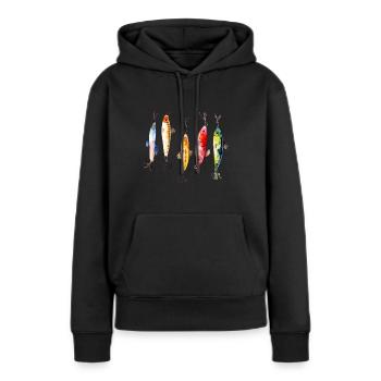 Angelhaken - Frauen Premium Bio Hoodie - Schwarz - Vorne - Julia (174cm)