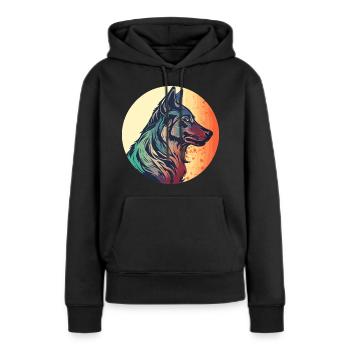 Wolf, Wild Dog, Grey Wolf, Canis lupus - Women’s Premium Organic Hoodie - black - Front - Julia (174cm)
