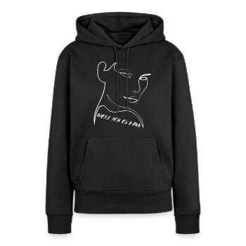 WEIL ICH ES KANN - Frauengesicht - Frauen Premium Bio Hoodie - Schwarz - Vorne - Julia (174cm)