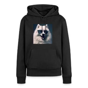 Samoyed Cool - Samoyed Dog - Women’s Premium Organic Hoodie - black - Front - Julia (174cm)