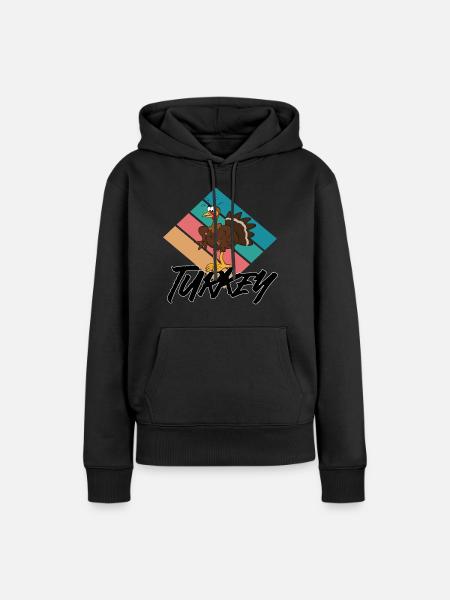 turkey - Frauen Premium Bio Hoodie - Schwarz