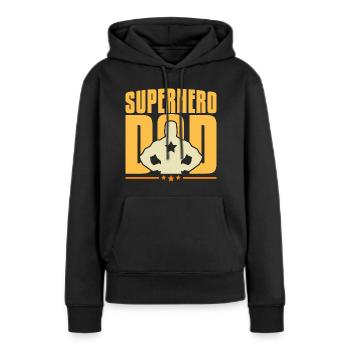 superhero dad - Frauen Premium Bio Hoodie - Schwarz - Vorne - Julia (174cm)