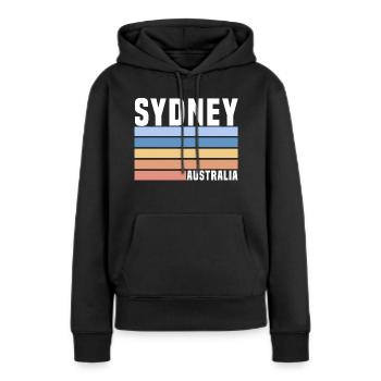 Sydney, Australie - Sweat à capuche Premium bio Femme - noir - Devant - Julia (174cm)