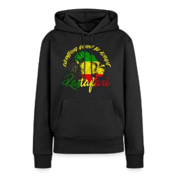 Rastafari - Sweat à capuche Premium bio Femme - noir - Devant - Julia (174cm)