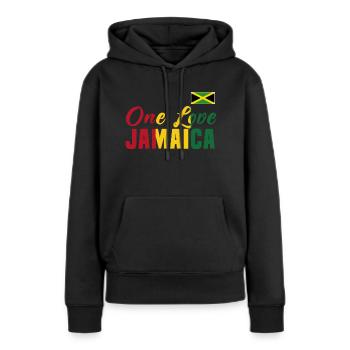 one love jamaica - Frauen Premium Bio Hoodie - Schwarz - Vorne - Julia (174cm)