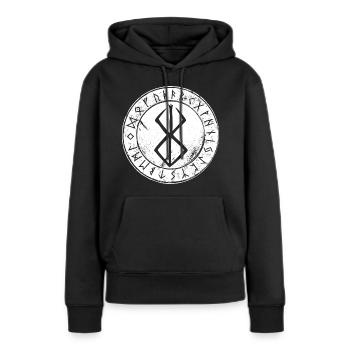 Berserker Rune, nordische Mythologie, Wikinger - Frauen Premium Bio Hoodie - Schwarz - Vorne - Julia (174cm)