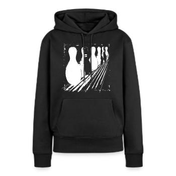 Bowling Pins - Frauen Premium Bio Hoodie - Schwarz - Vorne - Julia (174cm)