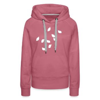 leaves leaf pattern plants nature - Women’s Premium Organic Hoodie - mauve - Front - Isabella (175cm)