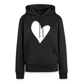 herz symbol form liebe - Frauen Premium Bio Hoodie - Schwarz - Vorne - Julia (174cm)