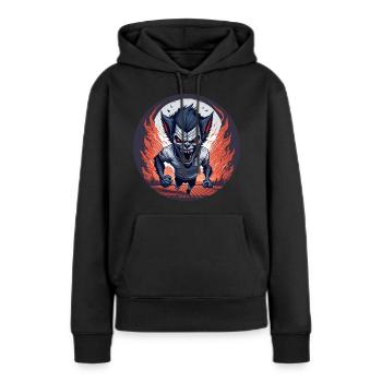 Gruseliges Halloween-partykostüm Werwolf Läuft - Frauen Premium Bio Hoodie - Schwarz - Vorne - Julia (174cm)