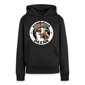 Hamburg Hamburger Deern Beanie North Sea Seagull Funny - Women’s Premium Organic Hoodie - black - Front - Julia (174cm)