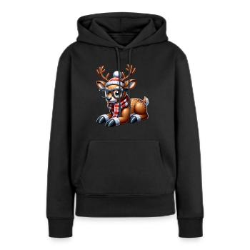 Reindeer Christmas - Frauen Premium Bio Hoodie - Schwarz - Vorne - Julia (174cm)