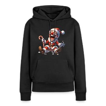 Lustiger Weihnachtsmann Clown Erster Schneefall - Frauen Premium Bio Hoodie - Schwarz - Vorne - Julia (174cm)