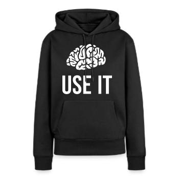 Dictons amusants pour les smartasses et les high-flyers - Sweat à capuche Premium bio Femme - noir - Devant - Julia (174cm)