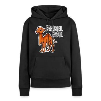 Camel de caramel - une blague délicieuse et drôle - Sweat à capuche Premium bio Femme - noir - Devant - Julia (174cm)