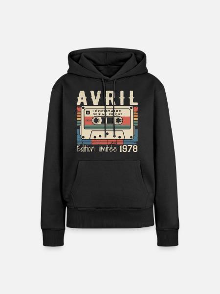 April 1978 - Frauen Premium Bio Hoodie - Schwarz