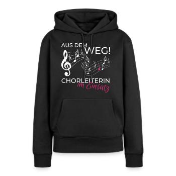 Chorleiterin im Einsatz - Frauen Premium Bio Hoodie - Schwarz - Vorne - Julia (174cm)