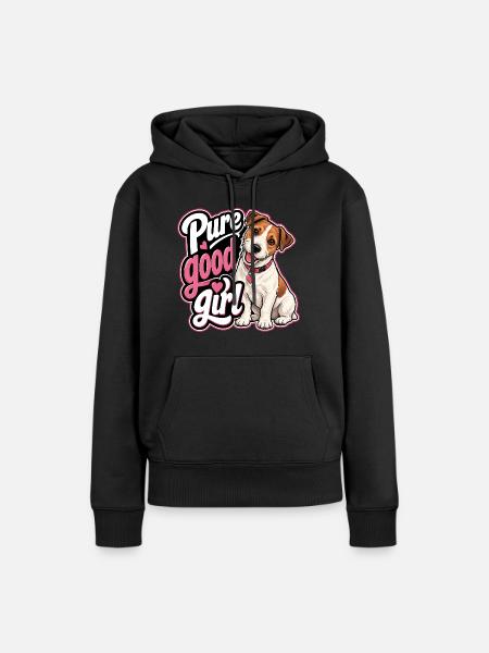 Jack Russell Terrier - Frauen Premium Bio Hoodie - Schwarz