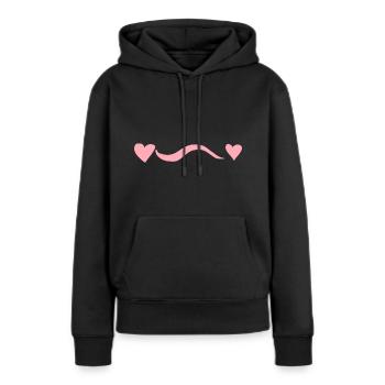 rosa linie zwei herzen rosa herz - Frauen Premium Bio Hoodie - Schwarz - Vorne - Julia (174cm)